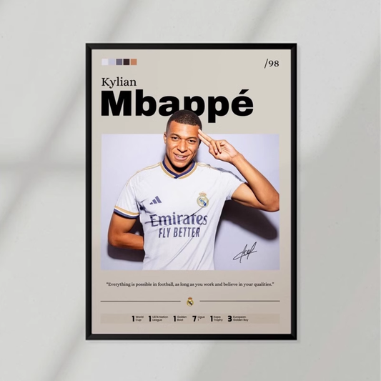 Kylian Mbappe Quote Poster