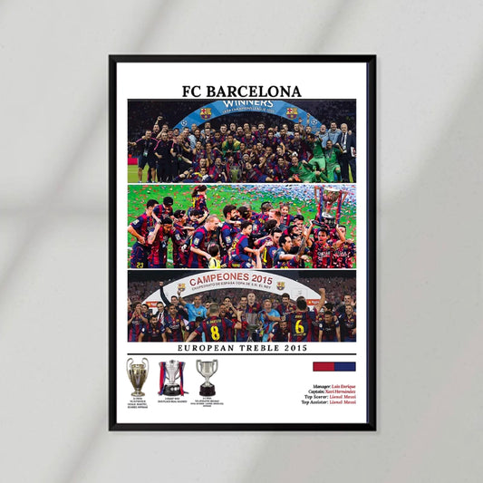 FC Barcelona Treble Poster
