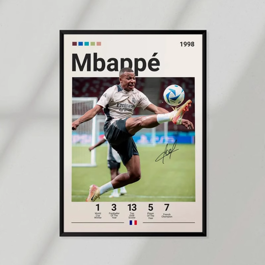 Kylian Mbappe Stats Poster