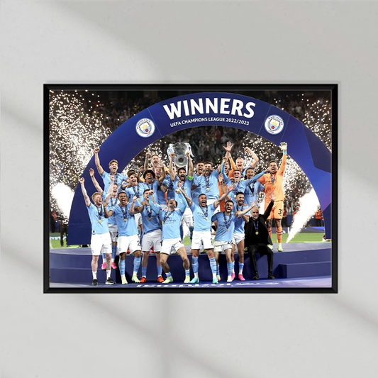 Manchester City UCL Win Poster